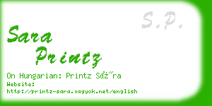 sara printz business card